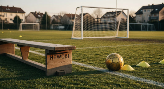 少年サッカーの練習風景。コーチが子どもたちに穏やかに声をかけながら、ボールを使ったトレーニングをサポートしている