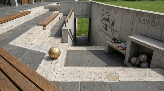 Football clubhouse courtyard wit…