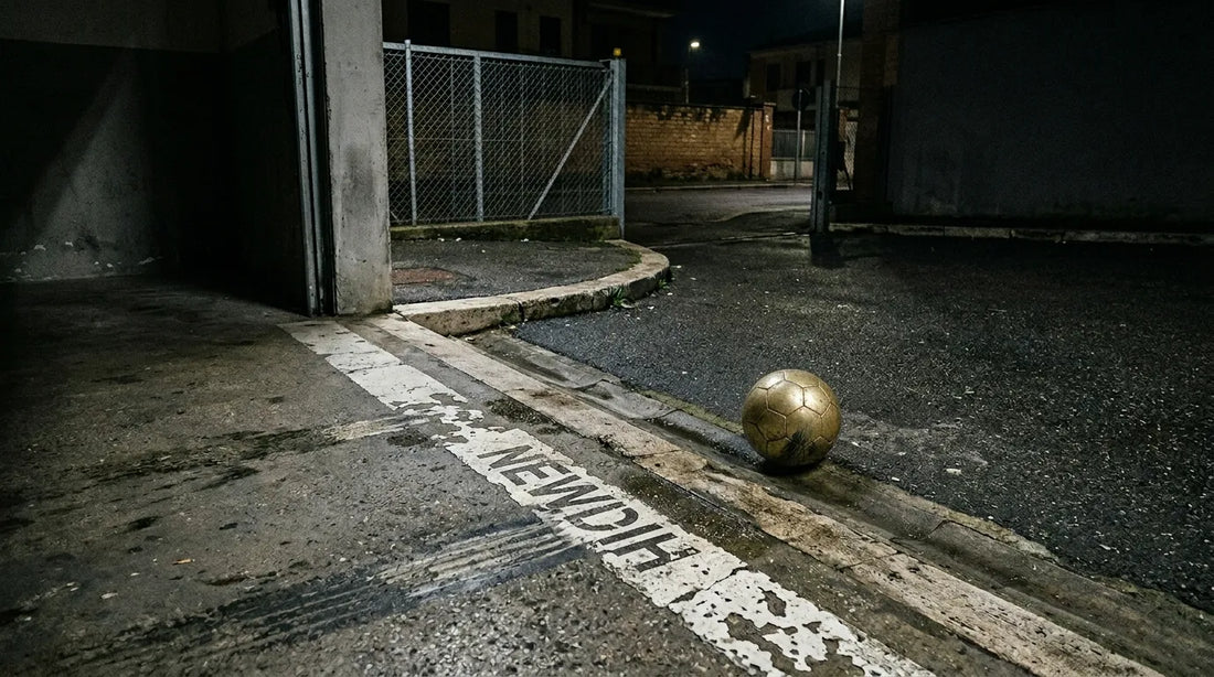 深夜の出来事を経験したサッカー選手が再びピッチに立つ姿をイメージした画像。選手のメンタルヘルスとピッチ外での強さをテーマにした記事のサムネイル